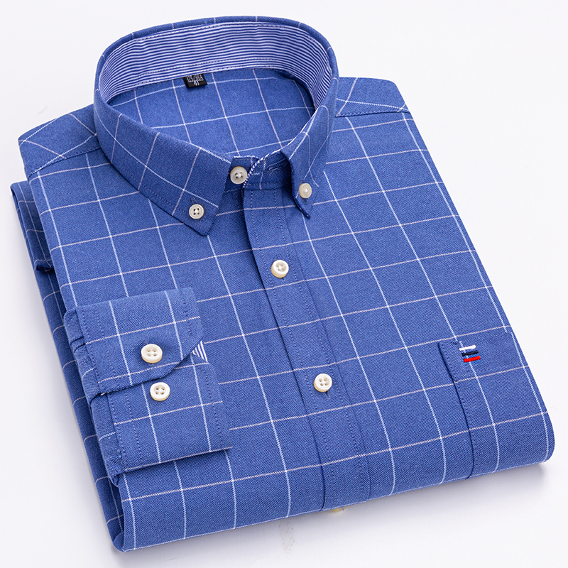 Oxford Cotton Casual Shirt Business - 100% de algodón puro Oxford para