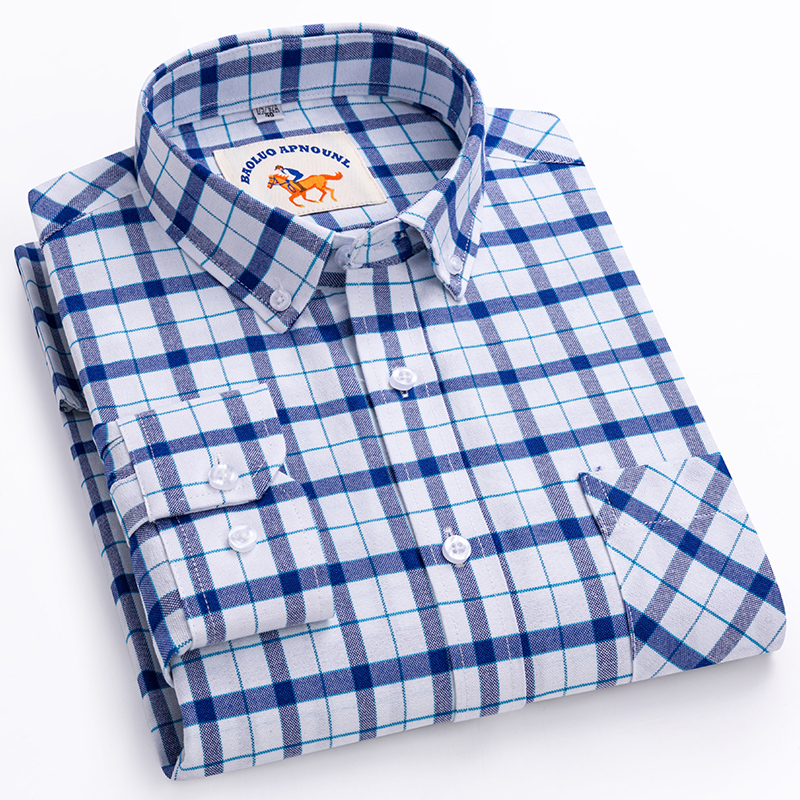 Oxford Cotton Casual Shirt Business - Camisas nuevas de manga larga para