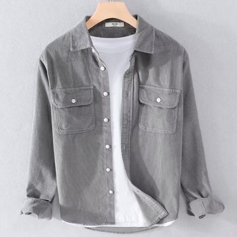 Corduroy Button Up Shirt Men - Camisa de pana para hombre, de