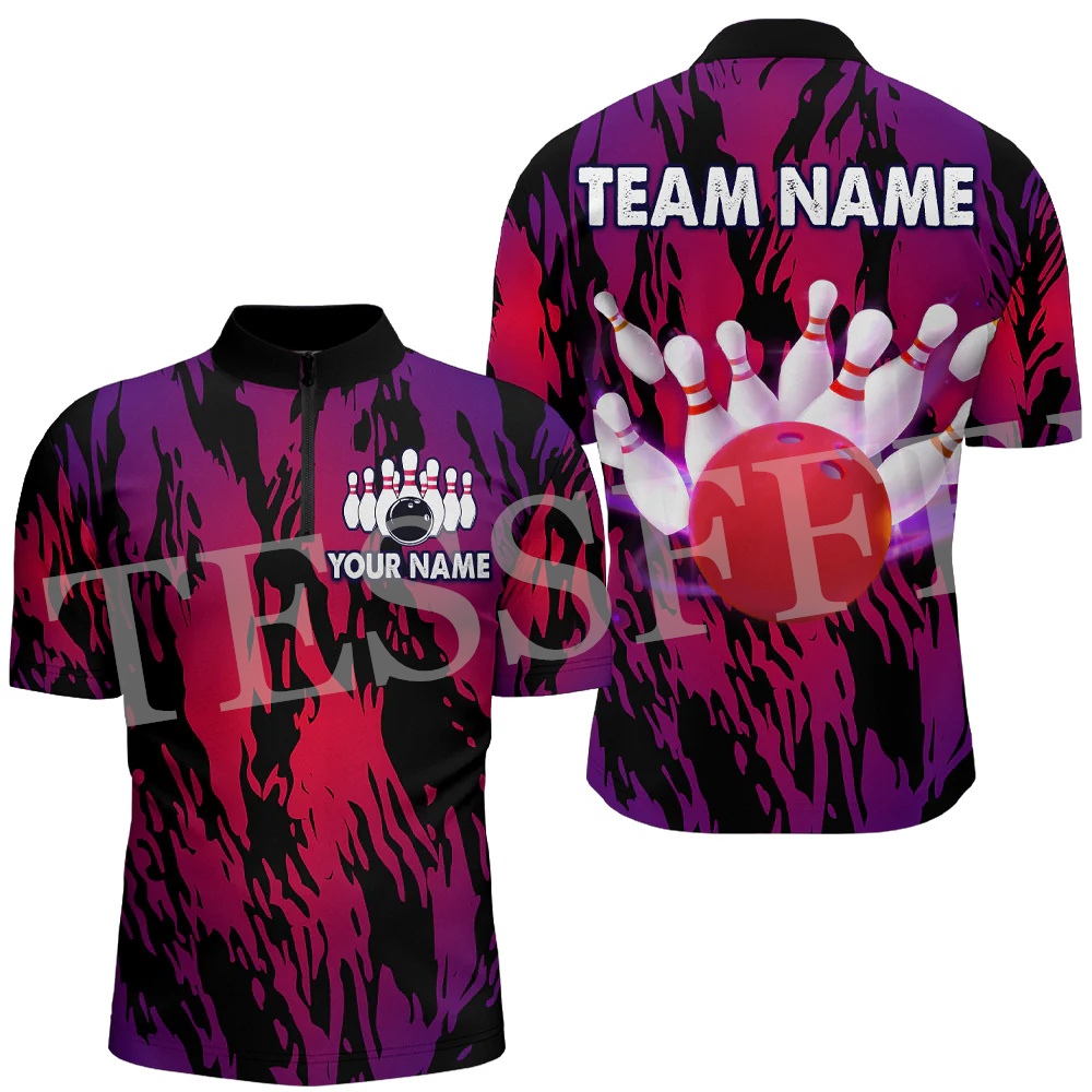 Custom Name Strike Bowling Fla - Short Sleeve Bowling Shirt Retro reseña y precio