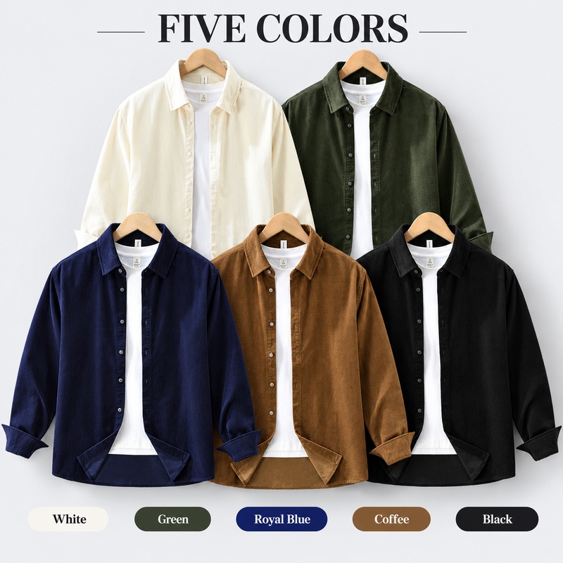 Camisa de pana 100% algodón pa - Corduroy Button Up Shirt Men reseña y precio